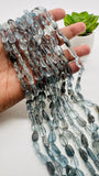 Moss Aquamarine Faceted Nuggets 8-9x 10-15 mm size - Code M3 - Length 10 Inch - AAAA Quality- Moss Aquamarine Freeform Beads