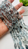 Moss Aquamarine Faceted Nuggets 8-9x 10-15 mm size - Code M3 - Length 10 Inch - AAAA Quality- Moss Aquamarine Freeform Beads