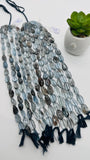 Moss Aquamarine Faceted Nuggets 9-10x 14-18 mm size - Code #M6/M7 - Length 10 Inch - AAAA Quality- Moss Aquamarine Freeform Beads