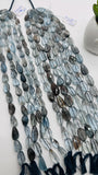 Moss Aquamarine Faceted Nuggets 9-10x 14-18 mm size - Code #M6/M7 - Length 10 Inch - AAAA Quality- Moss Aquamarine Freeform Beads