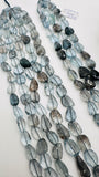 Moss Aquamarine Faceted Nuggets 9-11X 12-14 mm size - Code #M8/M9 - Length 10 Inch - AAAA Quality- Moss Aquamarine Freeform Beads