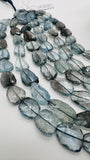 Moss Aquamarine Faceted Nuggets 12-14X 17-21 mm size - Code #M12 - Length 10 Inch - AAAA Quality- Moss Aquamarine Freeform Beads