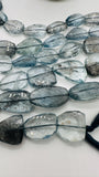 Moss Aquamarine Faceted Nuggets 12-14X 17-21 mm size - Code #M12 - Length 10 Inch - AAAA Quality- Moss Aquamarine Freeform Beads