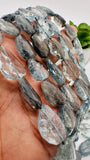 Moss Aquamarine Faceted Nuggets 12-14X 17-21 mm size - Code #M12 - Length 10 Inch - AAAA Quality- Moss Aquamarine Freeform Beads