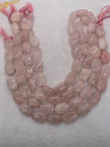 Rose Quartz Nugget shape beads, size 23-26mm, length of strand 15", Irregular shape