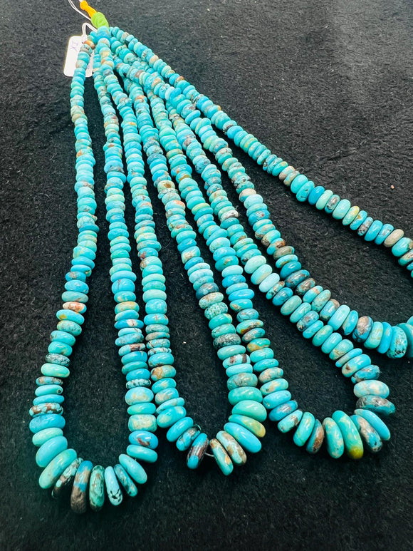 Turquoise heishi Roundel 6-10 mm Size, Natural Turquoise beads, Length 16