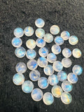 Moonstone 6mm rose cut round, AAA Quality Moonstone Faceted - Pack of 5 Piece, Rose cut and flat back from other side.