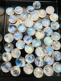 Moonstone 8mm rose cut round, AAA Quality Moonstone Faceted - Pack of 5 Piece, Rose cut and flat back from other side.