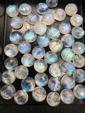 Moonstone 8mm rose cut round, AAA Quality Moonstone Faceted - Pack of 5 Piece, Rose cut and flat back from other side.