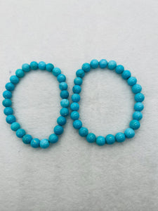 Sleeping Beauty Turquoise 8mm size , 100 % Natural Turquoise - Origin Arizona, Turquoise 1 bracelet, length 7.5 Inch, stretch bracelet.