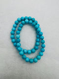 Sleeping Beauty Turquoise 8mm size , 100 % Natural Turquoise - Origin Arizona, Turquoise 1 bracelet, length 7.5 Inch, stretch bracelet.