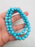 Sleeping Beauty Turquoise 8mm size , 100 % Natural Turquoise - Origin Arizona, Turquoise 1 bracelet, length 7.5 Inch, stretch bracelet.