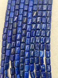 Lapis Rectangle 10X14mm , AAA Quality Dark Blue Color , 16 inch Length -Natural Lapis Beads origin Afghanistan