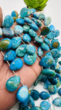 Blue Opalina Pear Beads - 13-13.5x 18-19 mm - Code #B2 - Natural Opalina Beads - Origin Peru - Blue Opalina Briolettes - AAA Quality