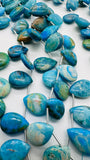 Blue Opalina Pear Beads - 13-13.5x 18-19 mm - Code #B2 - Natural Opalina Beads - Origin Peru - Blue Opalina Briolettes - AAA Quality