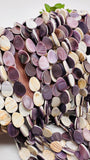 Wampum Quahog Shell TearDrop Beads • 10x14 mm Size • 40 cm length • AAA Quality • Natural Wampum Shell • Purple Color