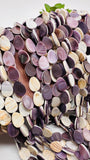 Wampum Quahog Shell TearDrop Beads • 10x14 mm Size • 40 cm length • AAA Quality • Natural Wampum Shell • Purple Color