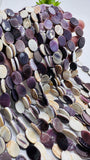 Wampum Quahog Shell Oval Beads • 10x14 mm Size • 40 cm length • AAA Quality • Natural Wampum Shell • Purple Color