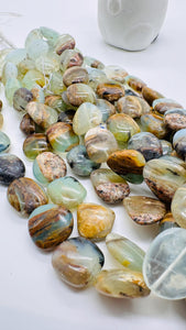 Peru Opal Nugget Beads • 18-21x15-18 mm Size • Code #P1/P2 - Length 16 Inch • AAA Quality • Natural Peruvian Opal beads • Origin Peru