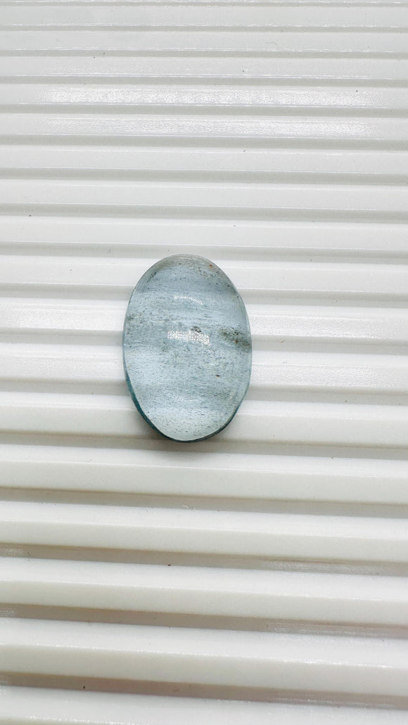 Moss Aquamarine Cabochon 28x19 mm - Code #M8 - Weight 27.5 Cts - Natural Moss Aquamarine Cabs - AAA Quality - Flat Back Cabs