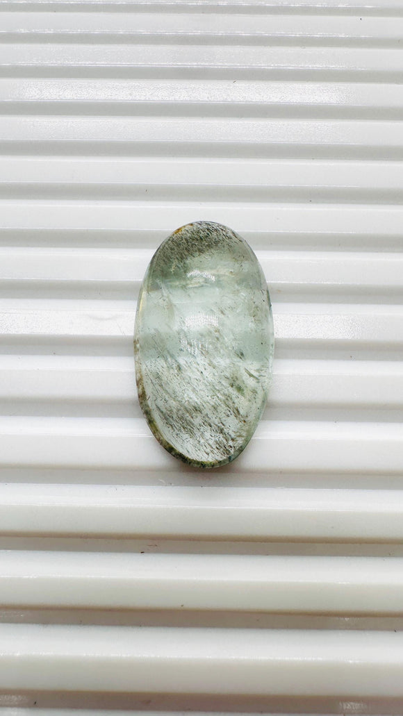 Moss Aquamarine Oval Cabochon• 30x17 mm • Code #M12 • Weight 29 Cts • Natural Moss Aquamarine Cabs • AAA Quality • Flat Back Cabs