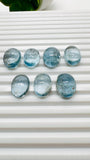 Moss Aquamarine Oval Cabochon • Code #M15- M21 • Natural Moss Aquamarine Cabs • AAA Quality • Flat Back Cabs