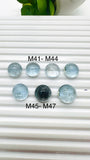 Moss Aquamarine Round Cabochon • Code #M41- M47 • Natural Moss Aquamarine Cabs • AAA Quality • Flat Back Cabs