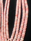 Pink Opal Roundel 8mm , Top quality beads , Length 15.5 Inch, gemstone beads Peruvian Pink Opal