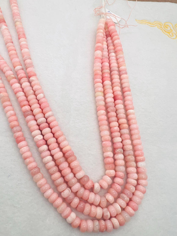 Pink Opal Roundel 8mm , Top quality beads , Length 15.5 Inch, gemstone beads Peruvian Pink Opal