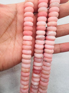 Pink Opal Roundel 12 mm , Top quality beads , Length 15.5 Inch, gemstone beads Peruvian Pink Opal