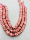 Pink Opal Heishi 14mm , Top quality beads , Length 15.5 Inch, gemstone beads Peruvian Pink Opal
