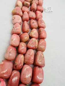 Pink Opal Nugget shape, size 14X25 mm , Top quality beads , Length 10 Inch, gemstone beads, Peruvian Pink Opal tumble beads