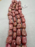 Pink Opal Nugget shape, size 14X25 mm , Top quality beads , Length 10 Inch, gemstone beads, Peruvian Pink Opal tumble beads