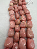 Pink Opal Nugget shape, size 14X25 mm , Top quality beads , Length 10 Inch, gemstone beads, Peruvian Pink Opal tumble beads