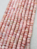 Pink Opal 10MM Heishi Beads, Top Quality , Pink Opal Heishi Beads- length 16 Inches, Peruvian Pink Opal