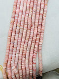 Pink Opal 10MM Heishi Beads, Top Quality , Pink Opal Heishi Beads- length 16 Inches, Peruvian Pink Opal