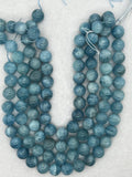 14MM Aquamarine Round Beads - AAA Quality - Length 40 cm- Natural Aquamarine from Brazil.