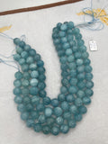 14MM Aquamarine Round Beads - AAA Quality - Length 40 cm- Natural Aquamarine from Brazil.