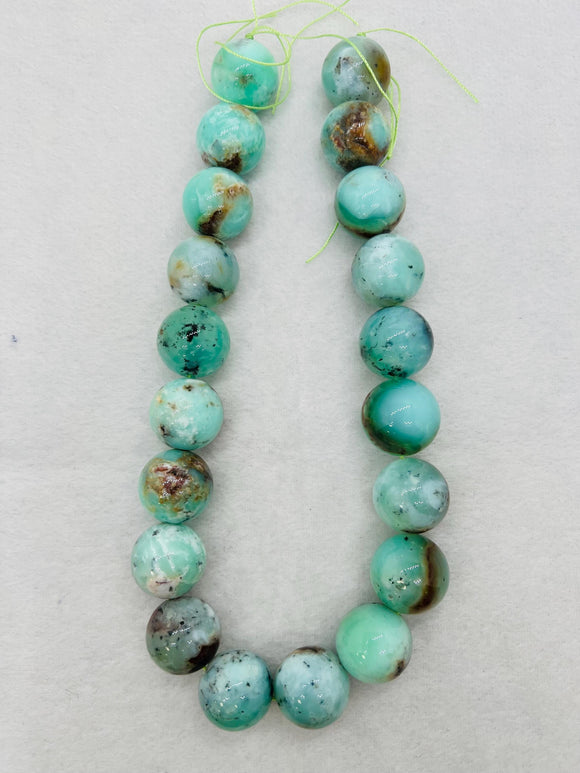 Chrysoprase Round Beads •20 mm Size • Code #1 •  AAA quality • Length 16 Inch • Natural Chrysoprase beads • Origin Australia