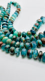 Peruvian Opal Roundel Beads • 8-15 mm Size • Length 16 Inch • AAAA Quality • Peruvian Opal Beads • Origin Peru