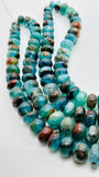 Peruvian Opal Roundel Beads • 8-15 mm Size • Length 16 Inch • AAAA Quality • Peruvian Opal Beads • Origin Peru