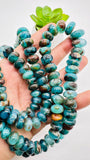 Peruvian Opal Roundel Beads • 8-15 mm Size • Length 16 Inch • AAAA Quality • Peruvian Opal Beads • Origin Peru