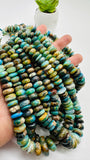 Peruvian Opal Roundel Beads • 9- 14 mm Size • Length 16 Inch • AA Quality • Natural Peruvian Opal beads • Origin Peru