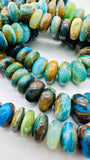 Peruvian Opal Roundel Beads • 9- 14 mm Size • Length 16 Inch • AA Quality • Natural Peruvian Opal beads • Origin Peru