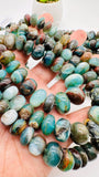 Peruvian Opal Roundel Beads • 7- 15 mm Size • Length 16 Inch • AAA Quality • Natural Peruvian Opal beads • Origin Peru