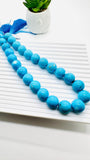 Turquoise Round Beads 14 mm size - Code #T2 - 100% Natural Turquoise - Length 41 cm - Sleeping beauty Turquoise - AAA Quality