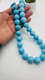 Turquoise Round Beads 16 mm size - Code #T5 - 100% Natural Turquoise - Length 40 cm - Sleeping beauty Turquoise - AAA Quality
