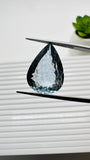 Moss Aquamarine Pear Faceted • 20x14.5 mm Size • Code #C6 • Weight 12.5 Cts • Natural Moss Aquamarine Cut Stone • AAA Quality