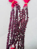 Rhodolite Garnet Faceted Pear Shape Briolette, 8 Inch Strand , purple garnet Pear Shape.