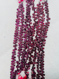 Rhodolite Garnet Faceted Pear Shape Briolette, 8 Inch Strand , purple garnet Pear Shape.